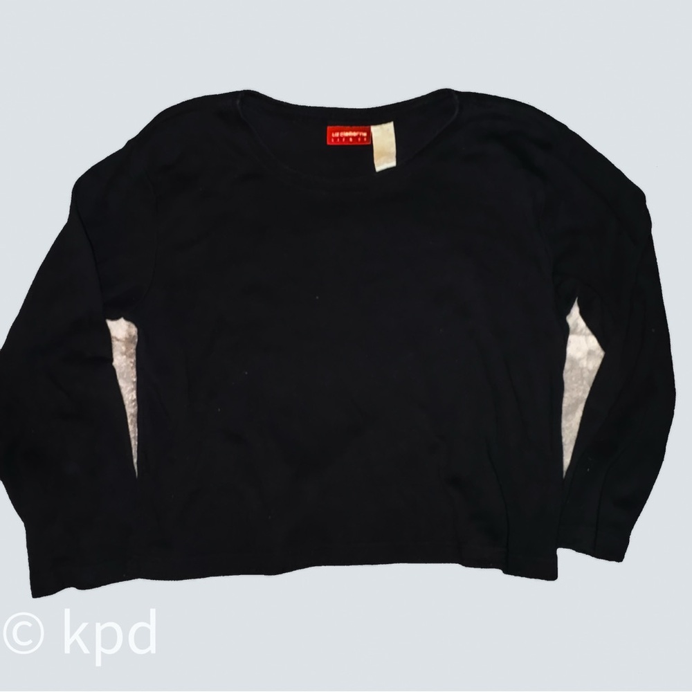 Liz Claiborne Long Sleeved Black Jersey XL